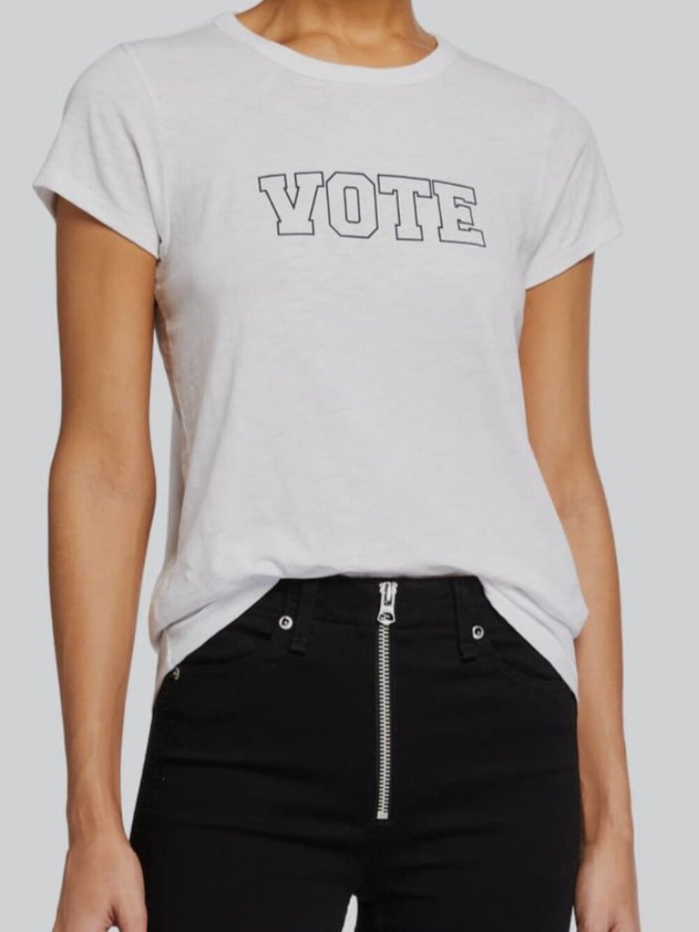 Rag & Bone Women's White Short-Sleeve Crew Neck Vote T-Shirt Size S
